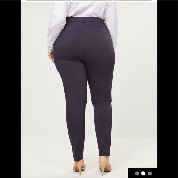 Lane Bryant Curvy Allie Skinny Ankle Stretch Pants 26 Navy NWT - Picture 3 of 8